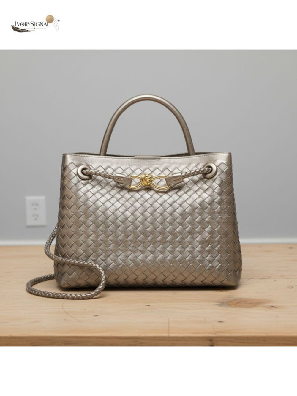 Woven Vegan Leather Satchel Tote Crossbody Bag Top Handle